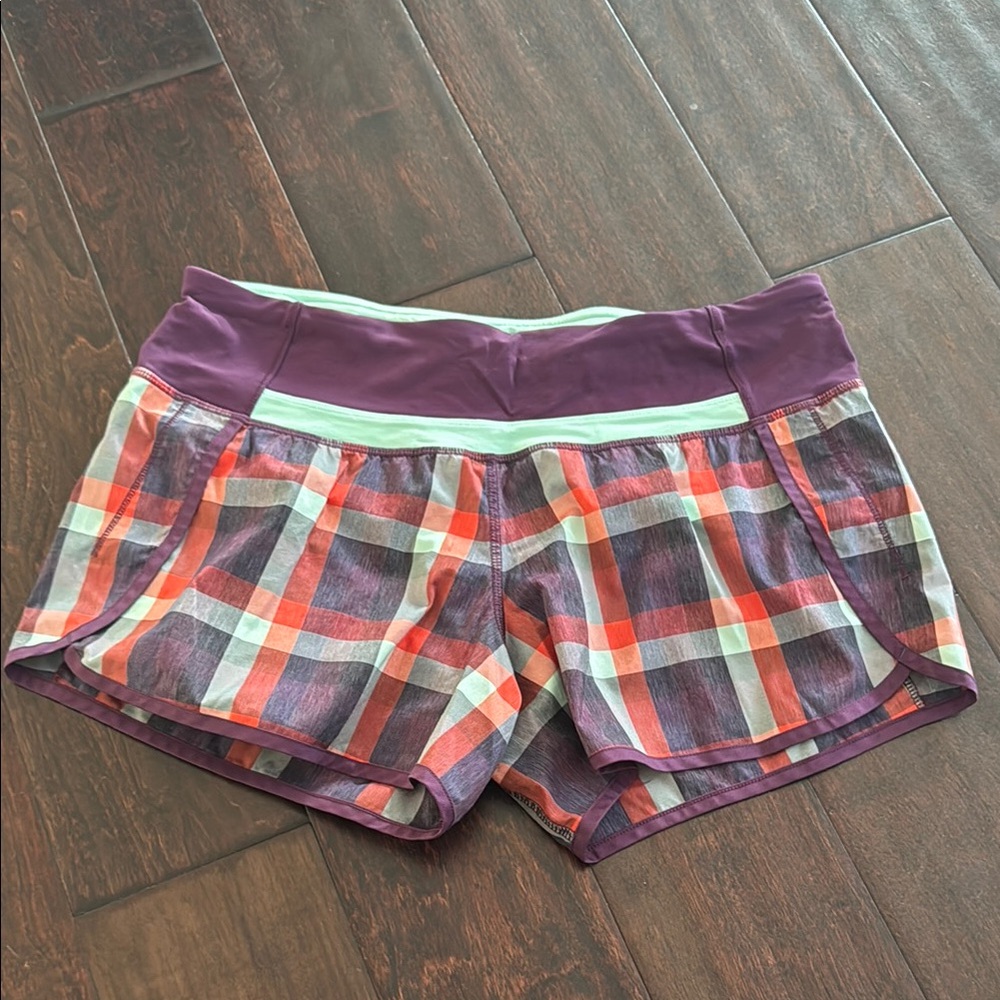Plaid Women's Shorts - Purple and Orange